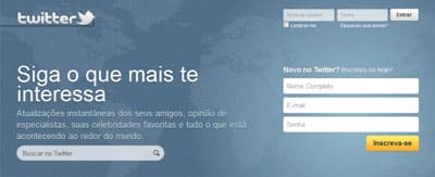 Criar perfil Twitter português